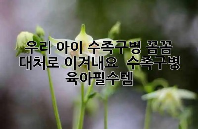 우리 아이 수족구병, 꼼꼼 대처로 이겨내요! 🙌 #수족구병 #육아필수템