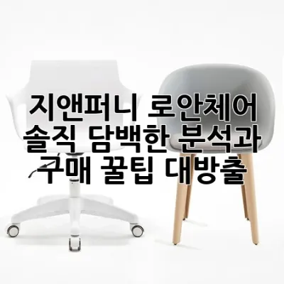지앤퍼니 로안체어: 솔직 담백한 분석과 구매 꿀팁 대방출!