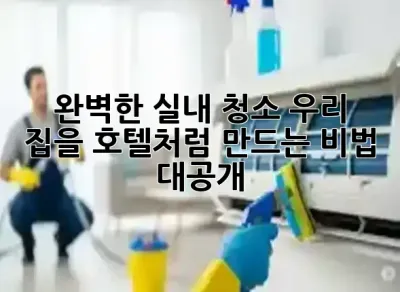 🏡✨ 완벽한 실내 청소: 우리 집을 호텔처럼 만드는 비법 대공개!