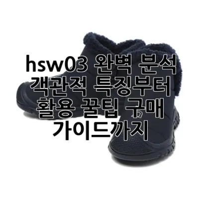 hsw03 완벽 분석: 객관적 특징부터 활용 꿀팁, 구매 가이드까지!